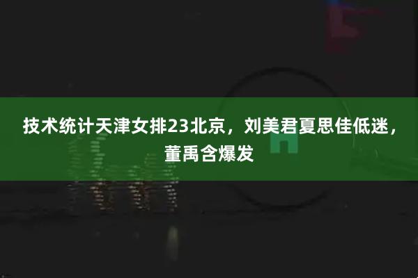 技术统计天津女排23北京，刘美君夏思佳低迷，董禹含爆发